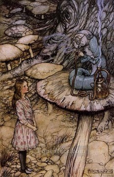 Rabbit Bunny Hare Painting - Alice in Wonderland The Rabbit Sends in a Little Bill illustrator Arthur Rackham